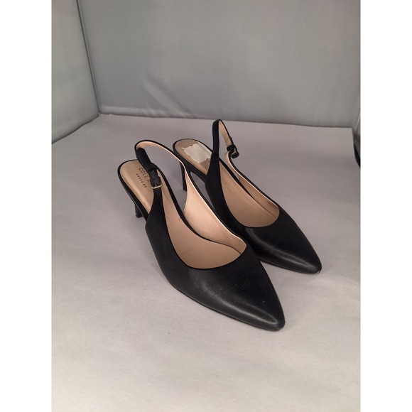 Cole Haan Shoes - Cole‎ Haan Womens Black Leather Pointed Toe Slingback Heels Size 7M